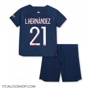 Paris Saint-Germain Lucas Hernandez #21 Prima Maglia Bambino 2023-24 Manica Corta (+ Pantaloni corti)
